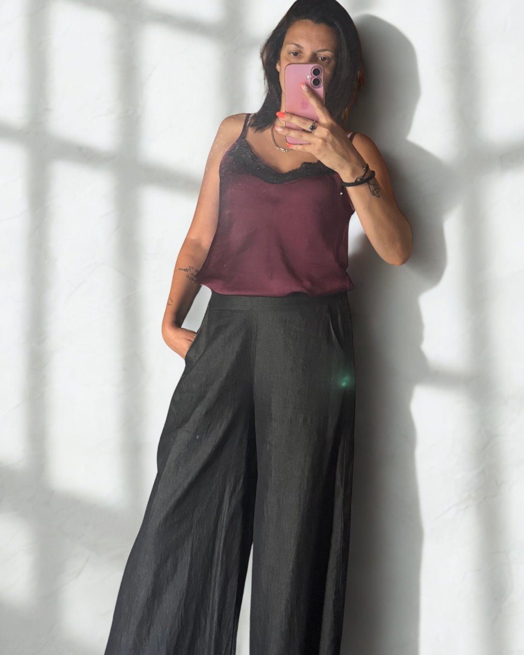 Pantaloni Andrea Palazzo in Denim Leggero