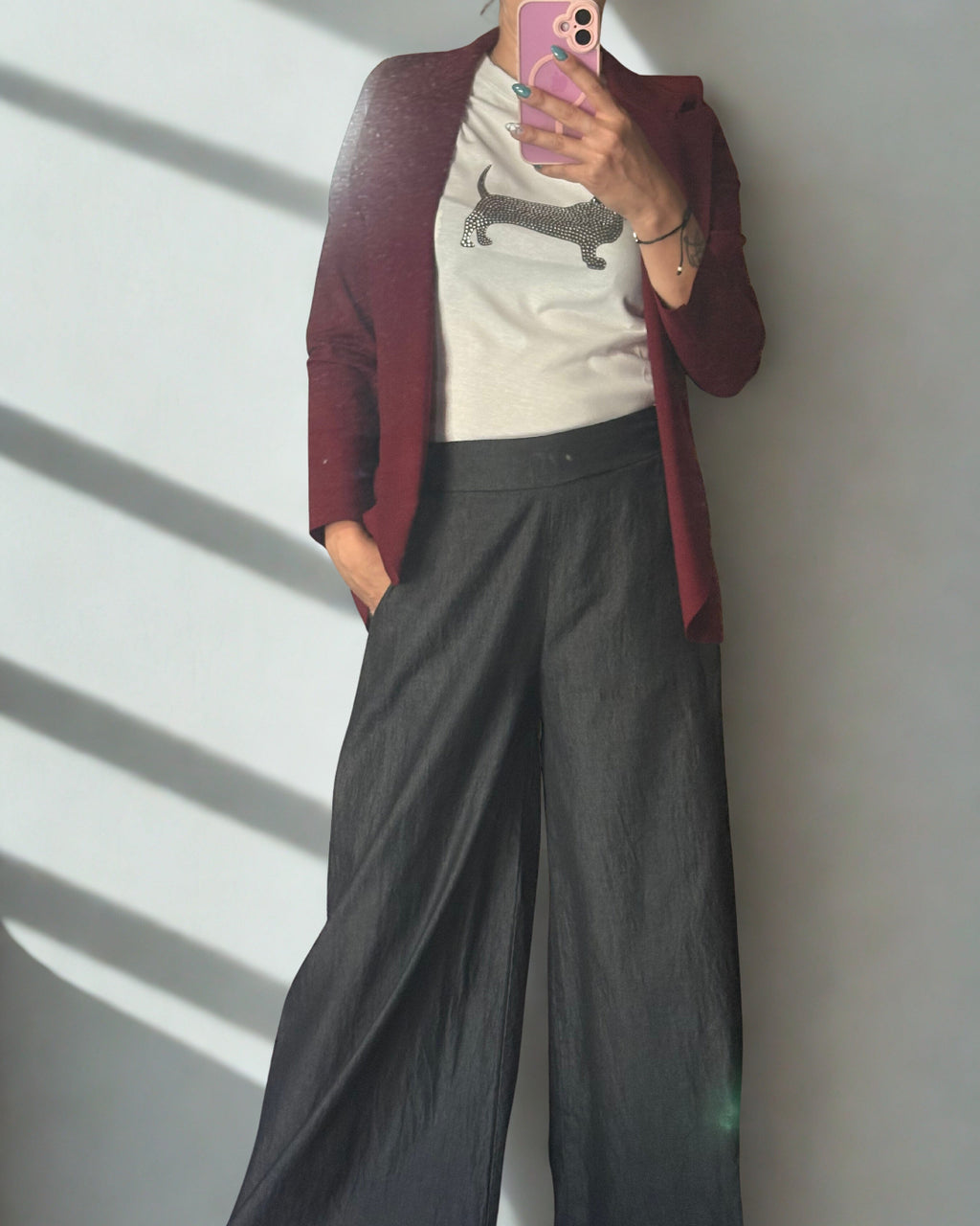 Pantaloni Andrea Palazzo in Denim Leggero