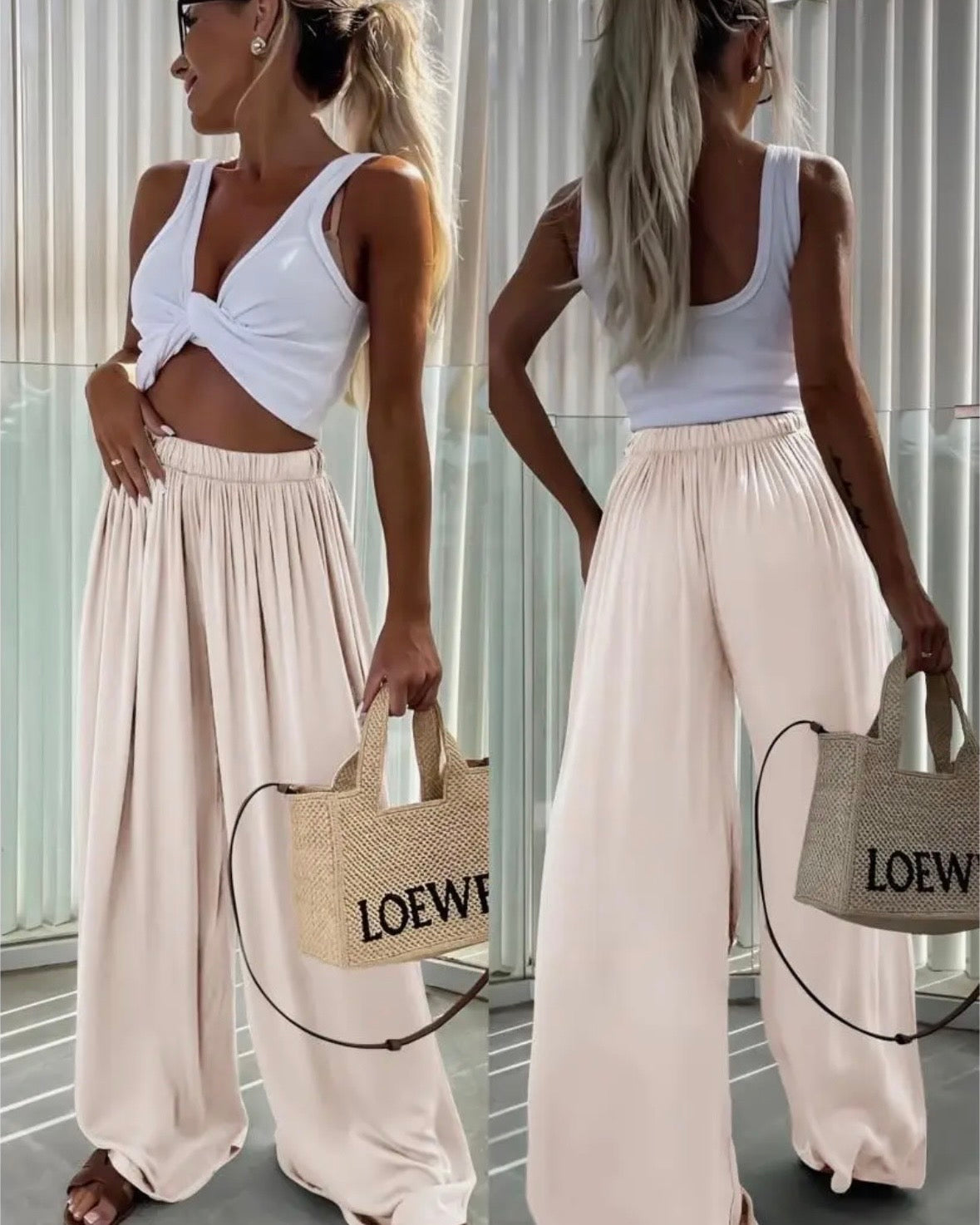 Pantalone a Palazzo Silk Effect "Isole"