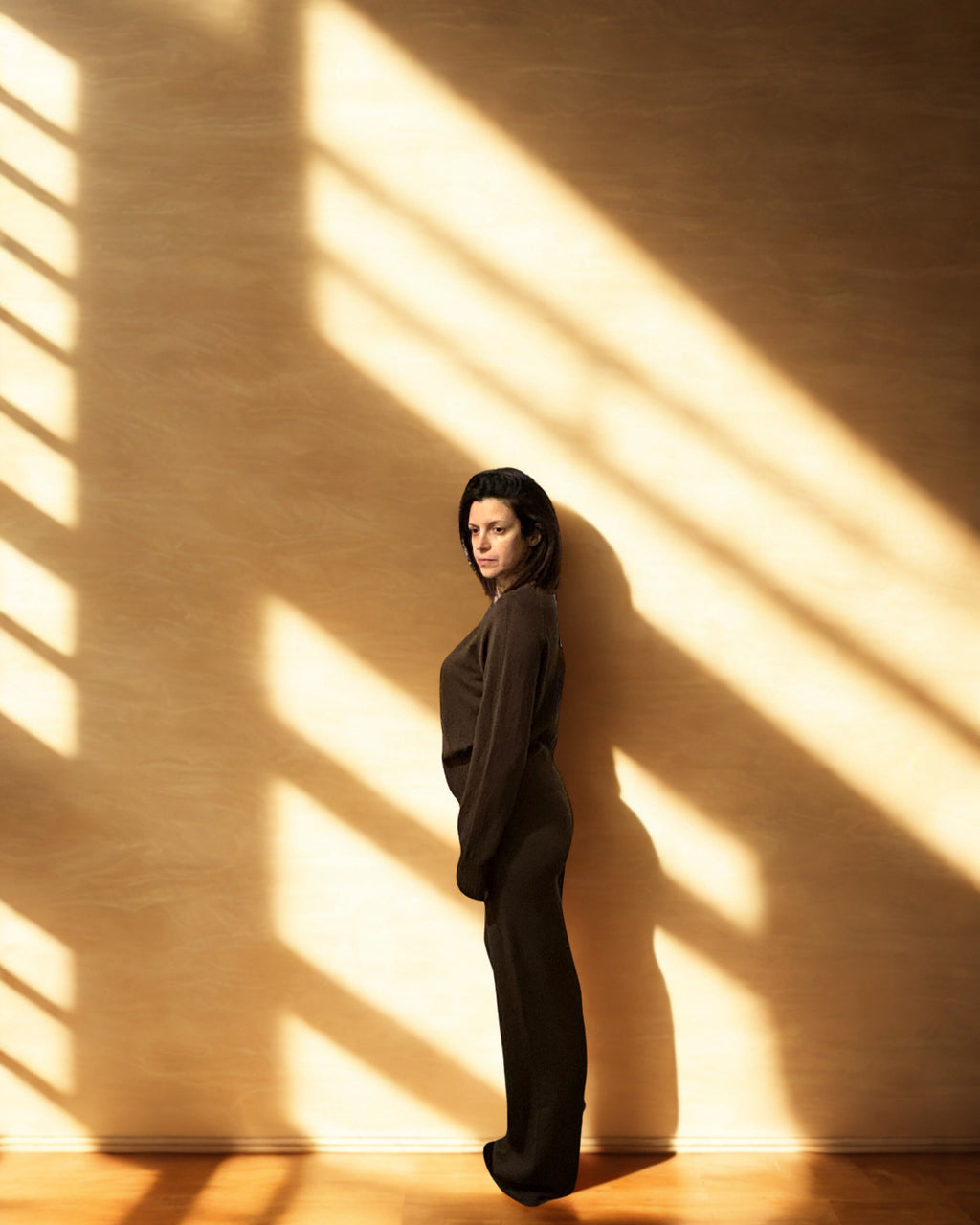 Completo in maglia Benedetta marrone