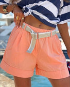 Shorts in Cotone Leggero con Cintura