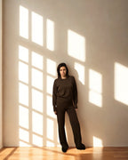 Completo in maglia Benedetta marrone