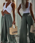 Pantalone a Palazzo Silk Effect "Isole"