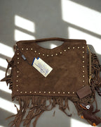 Borsa con borchie e frange