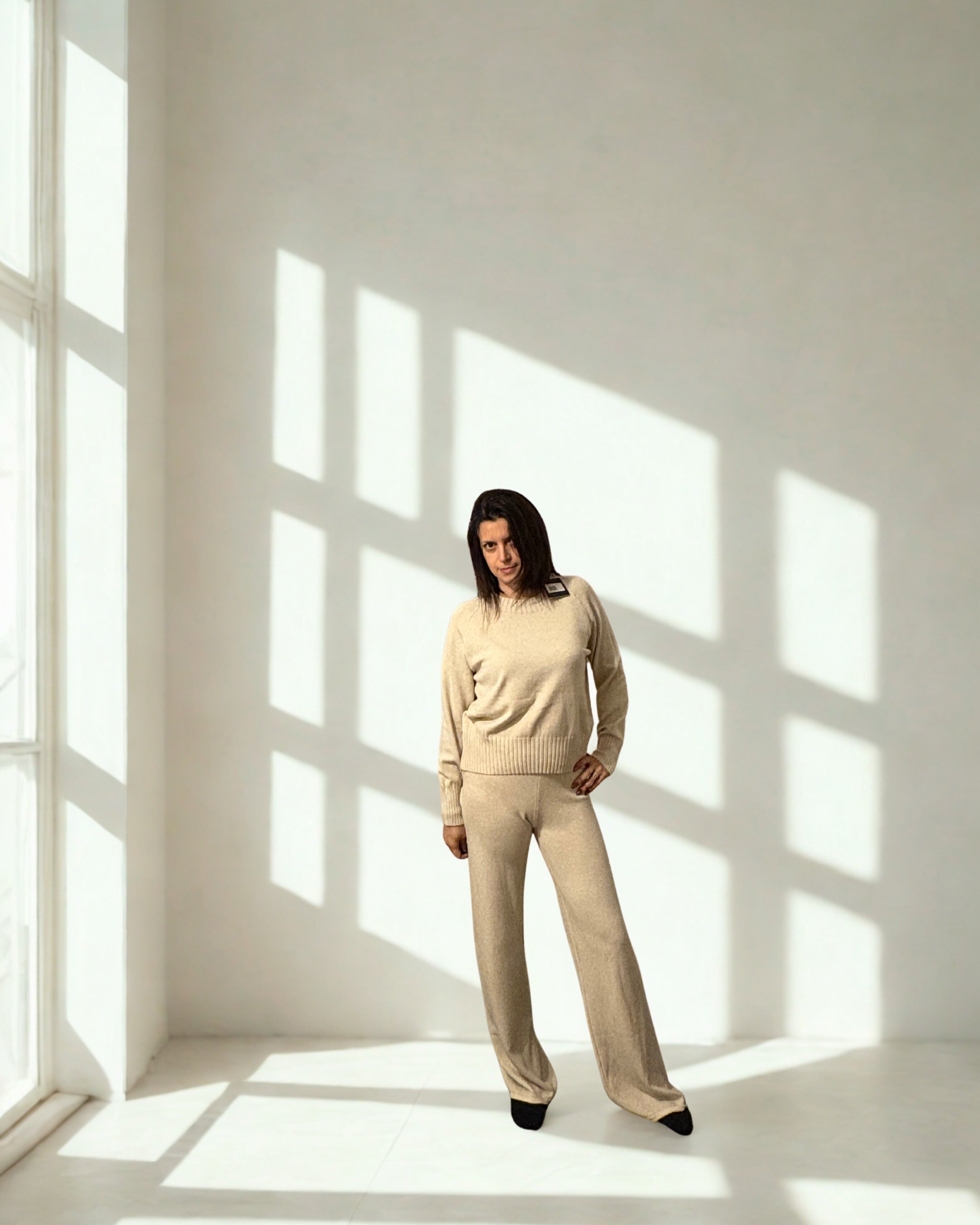 Completo in maglia Benedetta beige