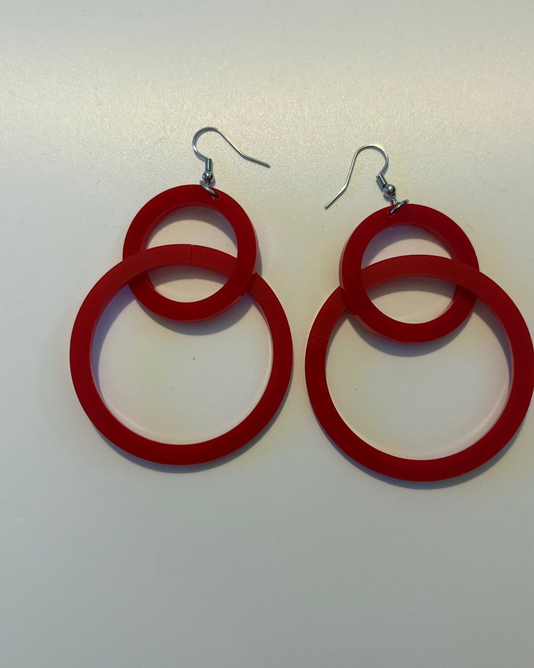 Orecchini doppio cerchio Rossi