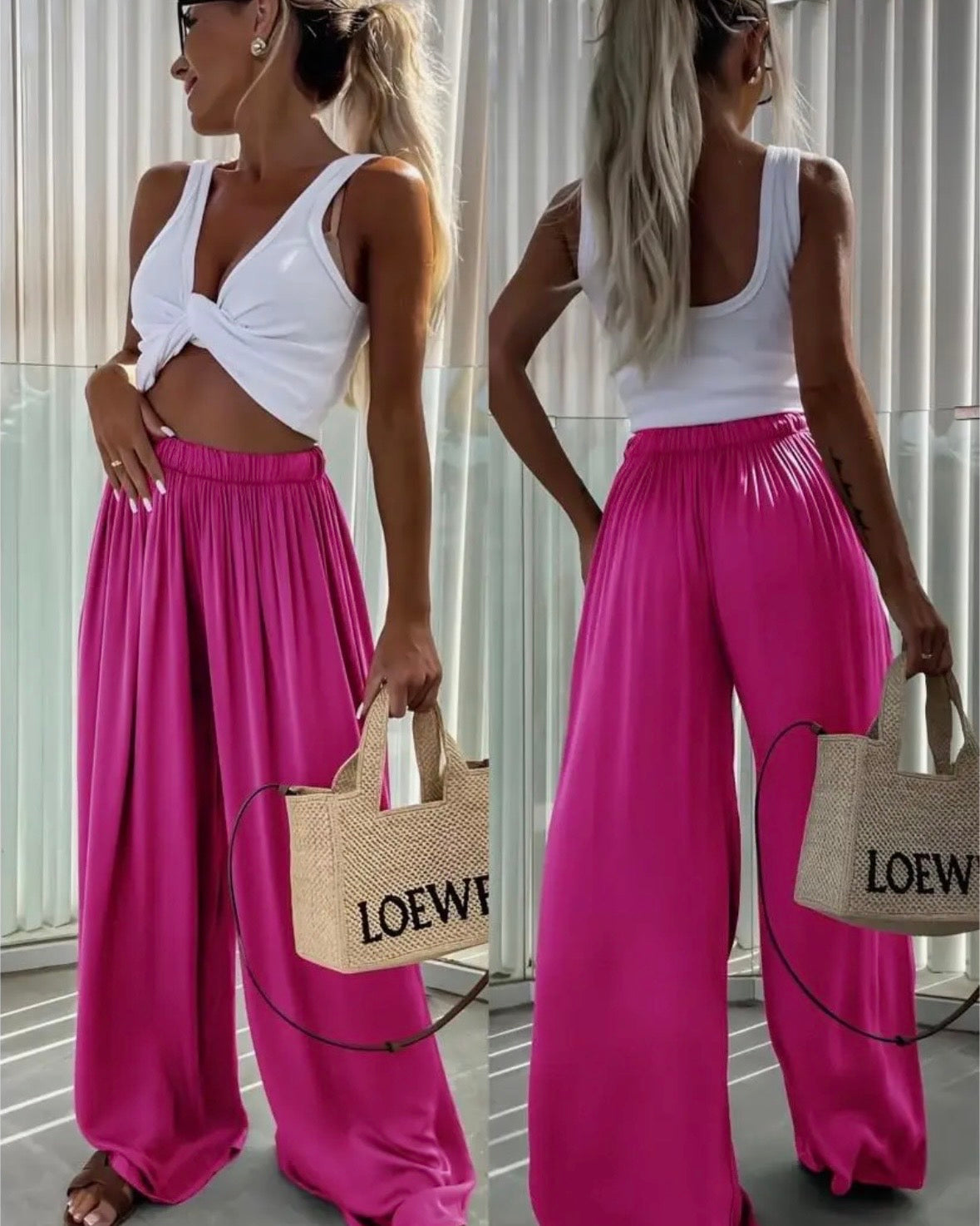 Pantalone a Palazzo Silk Effect "Isole"