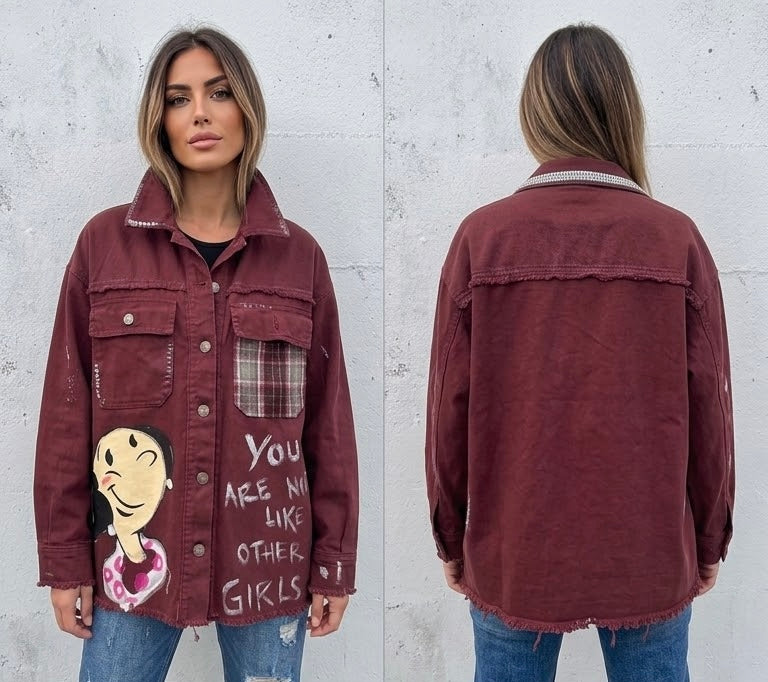 Camicia-giacca bordeaux “Other Girls”