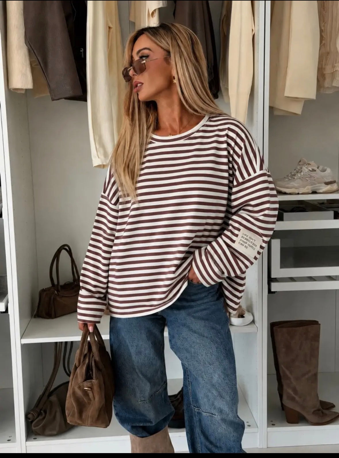 Maglia Oversize a Righe 🤎🩷
