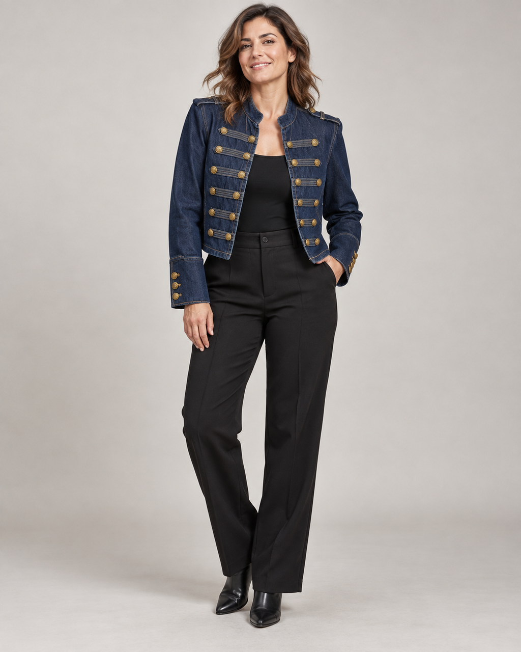 Giacca Denim Military