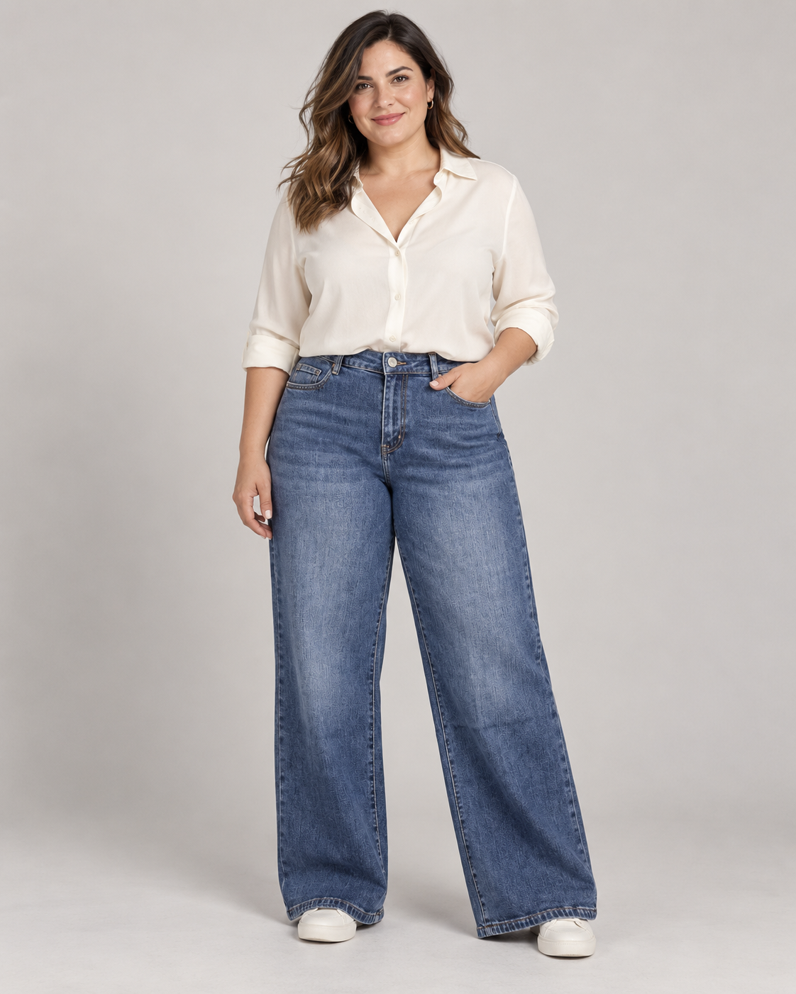 Jeans wide leg curvy