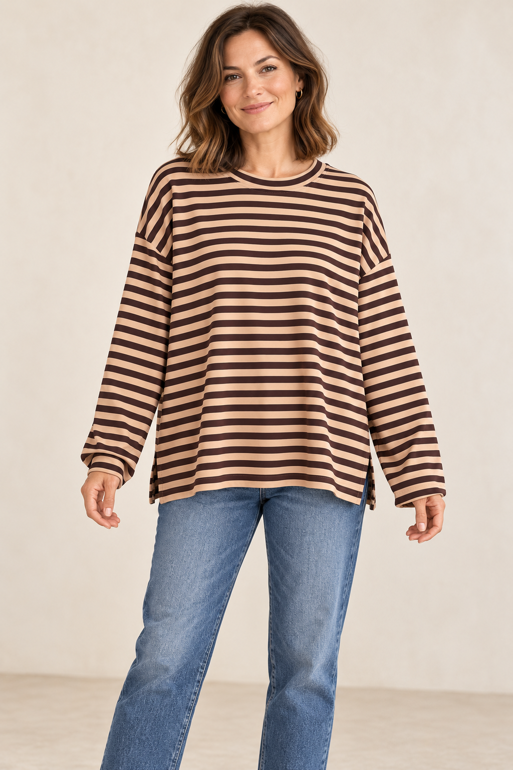 Maglia Oversize a Righe 🤎🩷