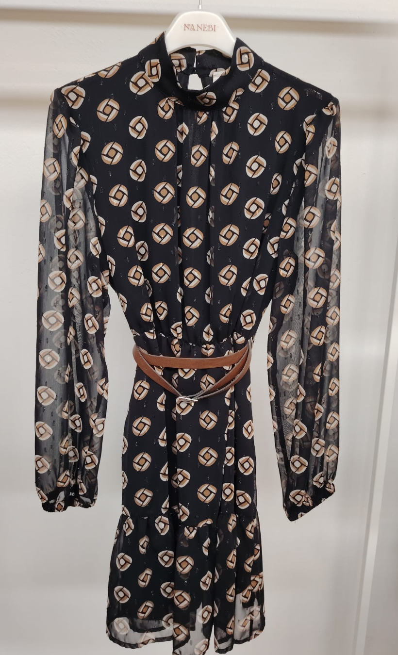 Abito Emily in Chiffon Fantasia – Cintura Inclusa